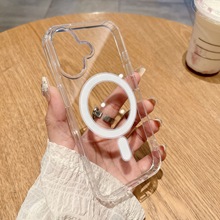 简约透明磁吸适用iPhone16Promax手机壳苹果15pro防摔14/13硬壳12