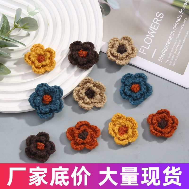 Wool Yarn, Yarn Flowers, Scarf, Hat, Decorative Flower, Hairpin Accessories, Flower, Children's Clothing Accessories, Flower Wool Yarn, Yarn Flowers, Scarf, Hat, Decorative Flower, Hairpin Accessories, Flower, Children's Clothing Accessories, Flower