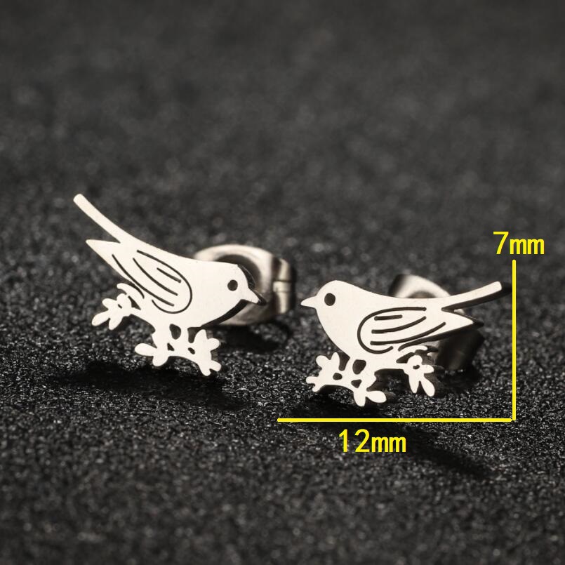 1 Pair Simple Style Bird Plating Stainless Steel 18k Gold Plated Ear Studs display picture 2