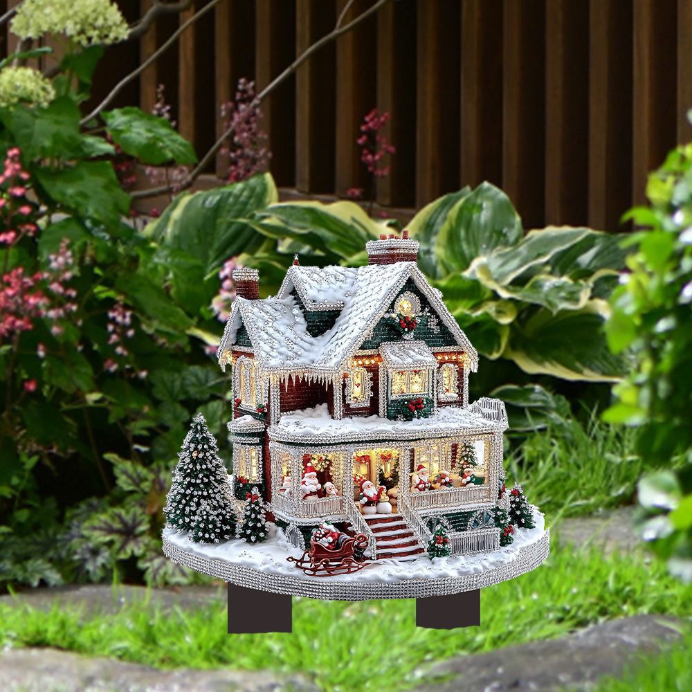 Encantadora mini villa de nieve transfronteriza interior y exterior acrílico decoración impermeable y resistente al desgaste inserción de adornos