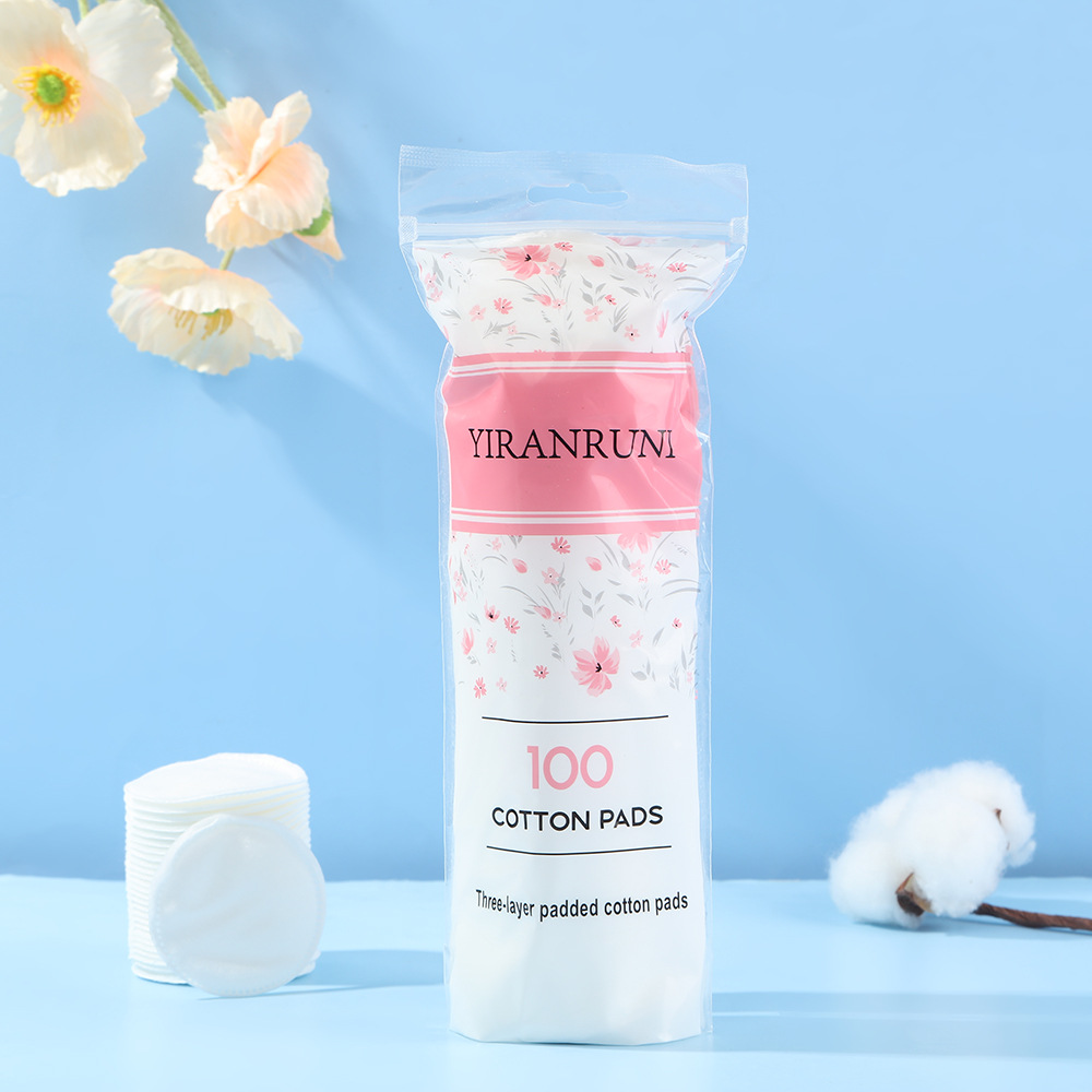 100 piezas de algodón húmedo absorbente de ojos y labios, algodón maquillaje, agujero de aguja, borde de bloqueo, no se caiga, doble efecto de algodón grueso