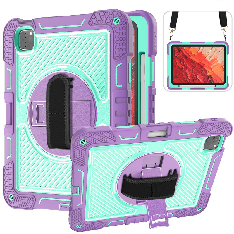 Suitable for 2024 iPad Pro 11 "Protective Cover Hand Strap Strap PC Bracket All-Covering Drop-Resistant Flat Shell