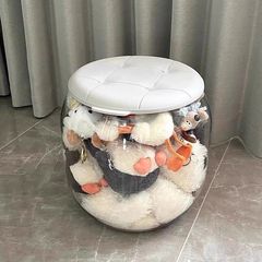 娃娃收纳桶玩具收纳箱装毛绒玩偶公仔收纳神器凳子透明整理筒包邮