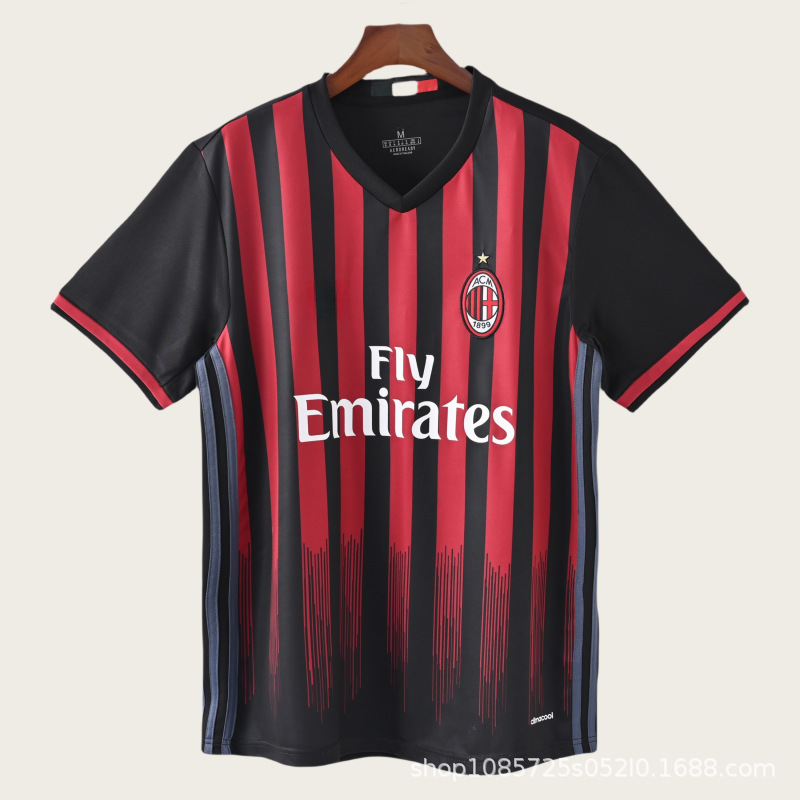 ACミラン サッカーユニフォーム ファン・バステン レトロジャージ 半袖サッカーシャツ 速乾性 通気性素材 クラシックレトロ|undefined