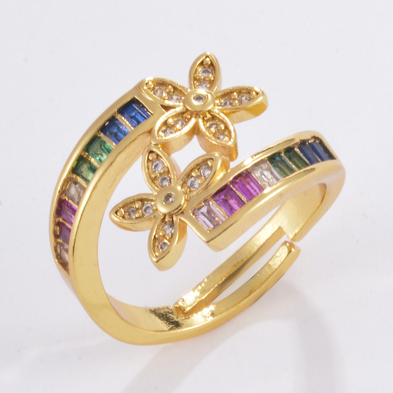 Fashion Moon Star And Moon Micro-inlaid Colored Diamonds Ring display picture 3