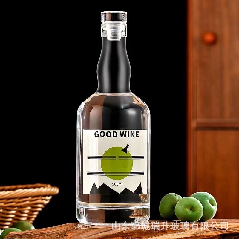 密封玻璃白酒瓶一斤装自酿原浆散酒分装瓶果汁饮料瓶透明空酒瓶