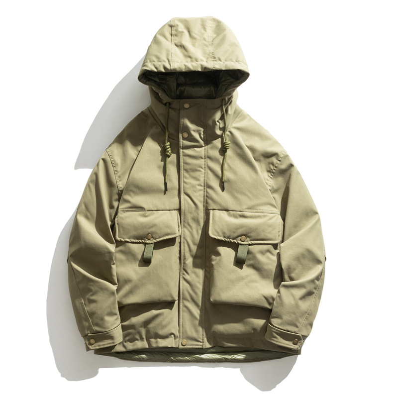Rumeng otoño nuevo japonés funcional ropa de trabajo chaqueta suelta de los hombres al aire libre con capucha chaqueta a prueba de viento de los hombres de moda