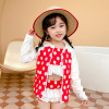 2022 new pattern girl children Chinese child Big boy Swimming suit Fission Three Long sleeve Skirt Lotus leaf Swimsuit