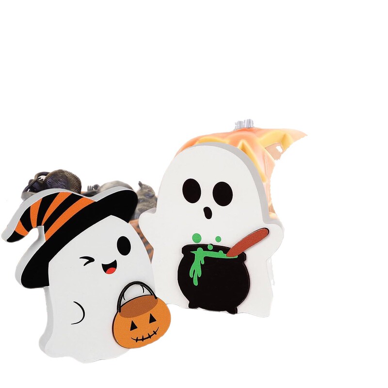 クロスボーダー新製品ハロウィンかわいいゴーストオーナメントハロウィンレイヤードトレイデコレーショングースト4ピースデスクトップセット|undefined