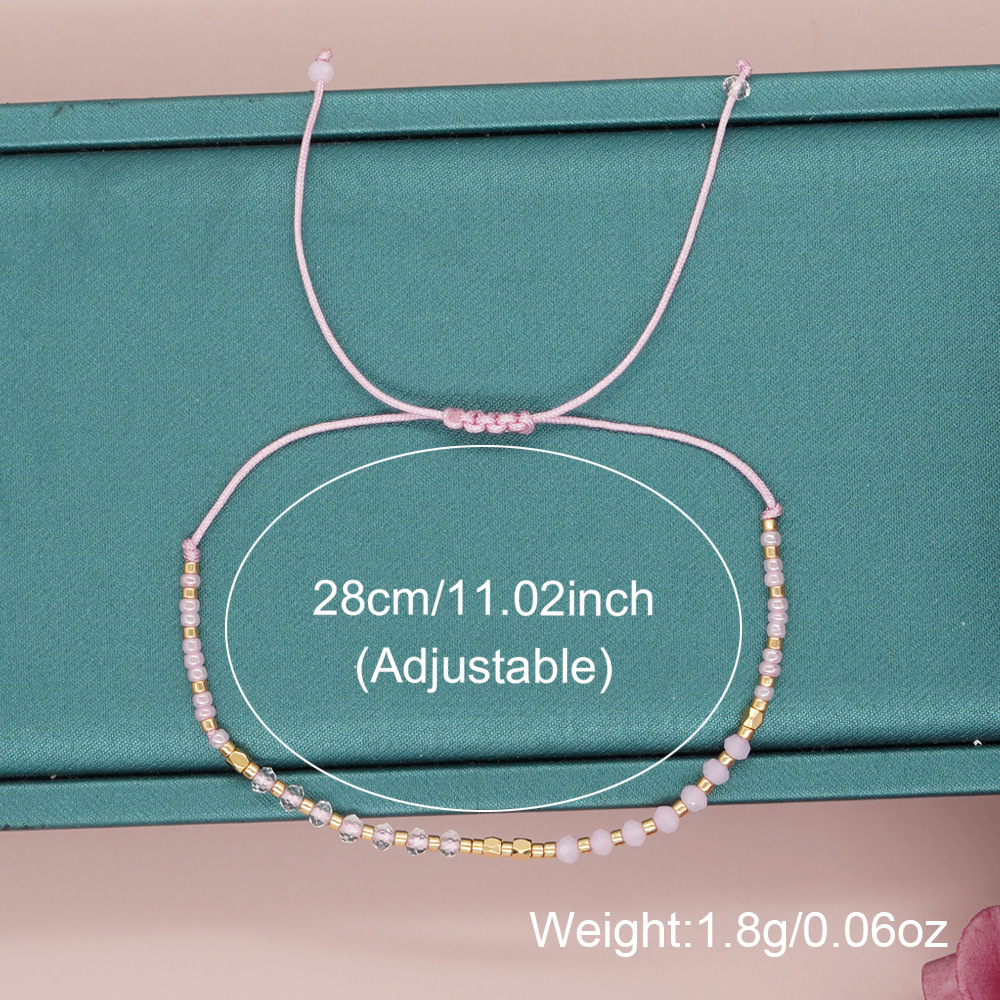 5g Weight Bracelets Classification 1 Piece Quantity Holiday, Daily Occasion Glass, glass, rope Material Round Pattern Couple Gender Beaded Design Simple Style, Classic Style Style Simple Style Classic Style Round Glass Glass Rope Wholesale Bracelets 3