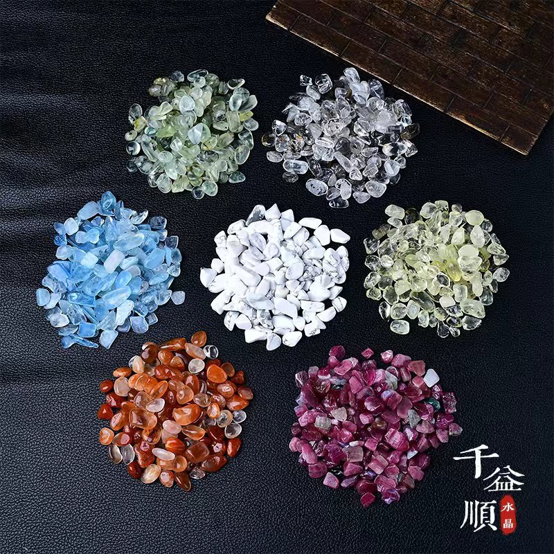 Wholesale natural white crystal pink crystal citrine amethyst green fluorite colorful gravel fish tank landscaping gravel grains