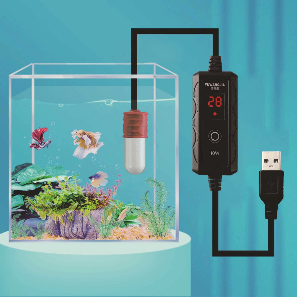 Новый USB 5V нагревательный стержень для аквариума мини нагревательный стержень с внешней регулировкой температуры