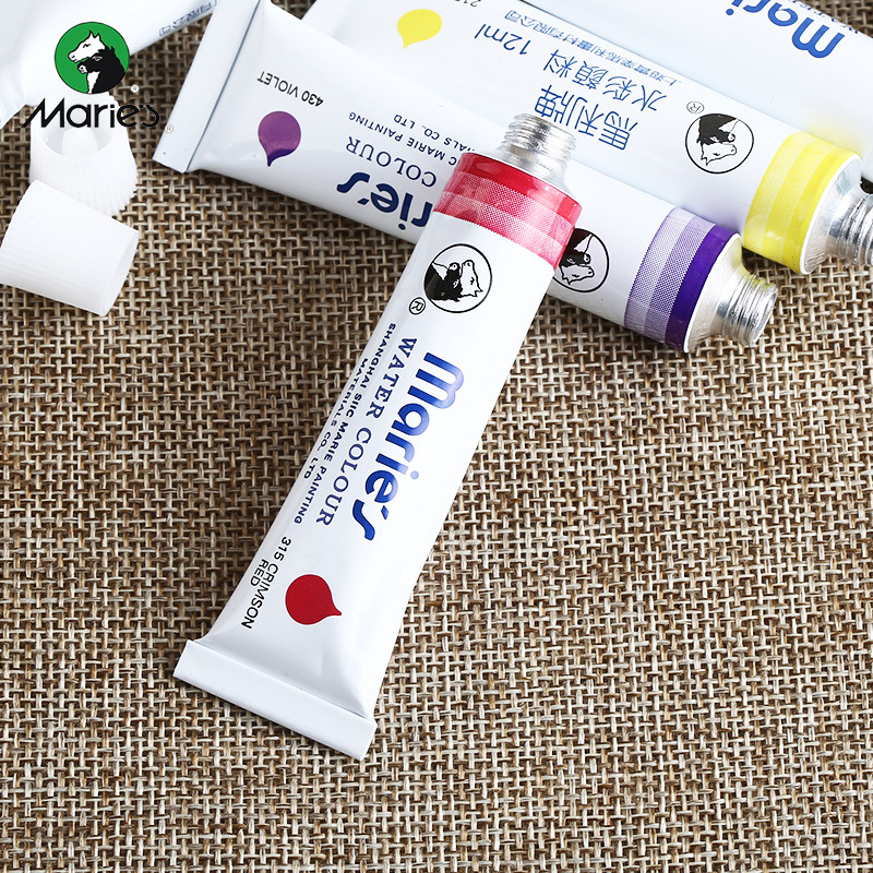 Productos genuinos Marley marca 12 Colores/18 colores/24 colores/36 colores 12ml caja de pintura de acuarela traje de pintura de acuarela