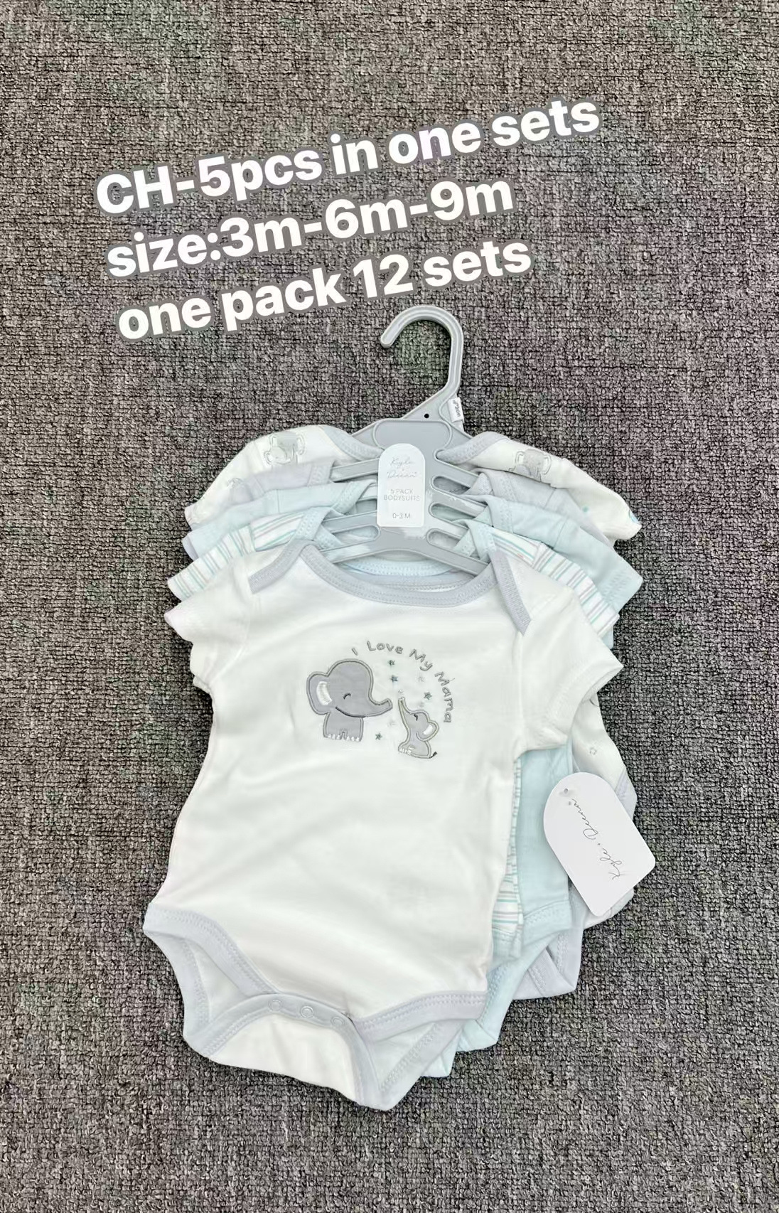 Body para Bebé Set de 5 Piezas de Algodón, Manga Corta, para Recién Nacidos image 9