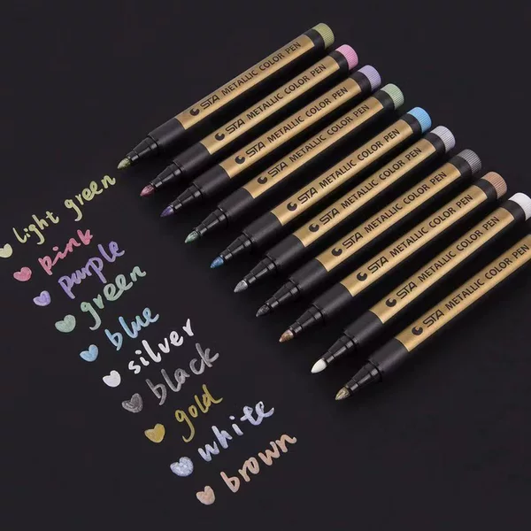 Starsta8151 Metallic Color Marker Pen Photo Album Black Card Waterproof Non-fading DIY10 Color Marker Pen