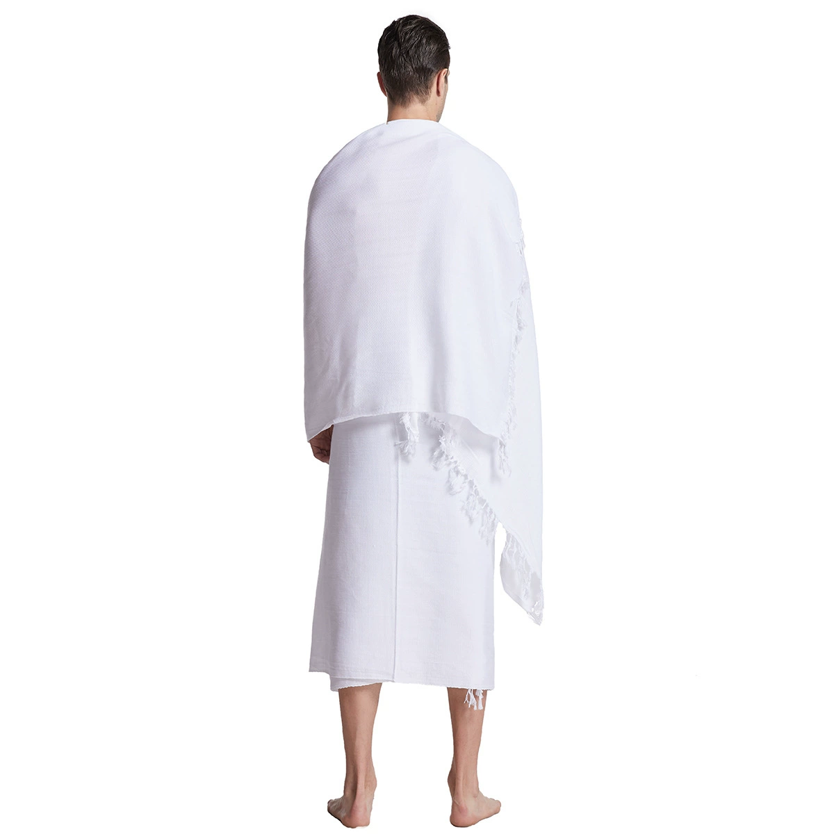 Пустынно-паломнический шарф Мекка горячих продаж,Ihram костюм для хаджа, вестм средней东方ский мужской однотонный двухш្ញьник