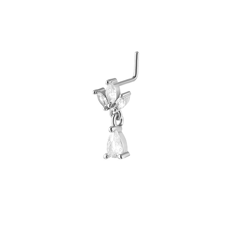 L-shaped Nose Ring Stud For Body Piercing Jewellery 20g_voghion.com