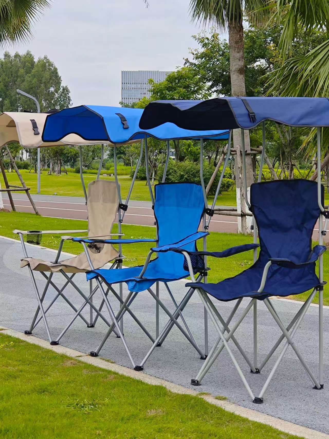 silla plegable al aire libre sombra de sol sombra de lluvia reposabrazos silla de camping respaldo portátil barbacoa picnic ocio playa silla de pesca