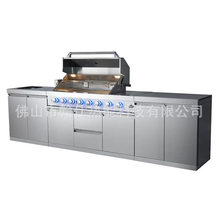 户外庭院别墅不锈钢家用整体橱柜橱柜组合多功能组合厨房储物柜