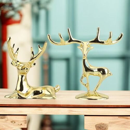 Creative light luxury zinc alloy deer ornaments tissue box candy box decorations home lighting accessories cigarette extinguisher cylinder cover
