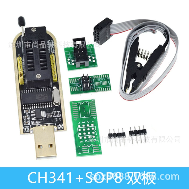 Полный комплект CH341A программатор 24 25 серии USB модуль программирования + тестовый зажим SOIC8 SOP8