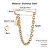 Retro chain stainless steel heart-shaped with tassels, brooch, pendant, pin, protective underware, accessory