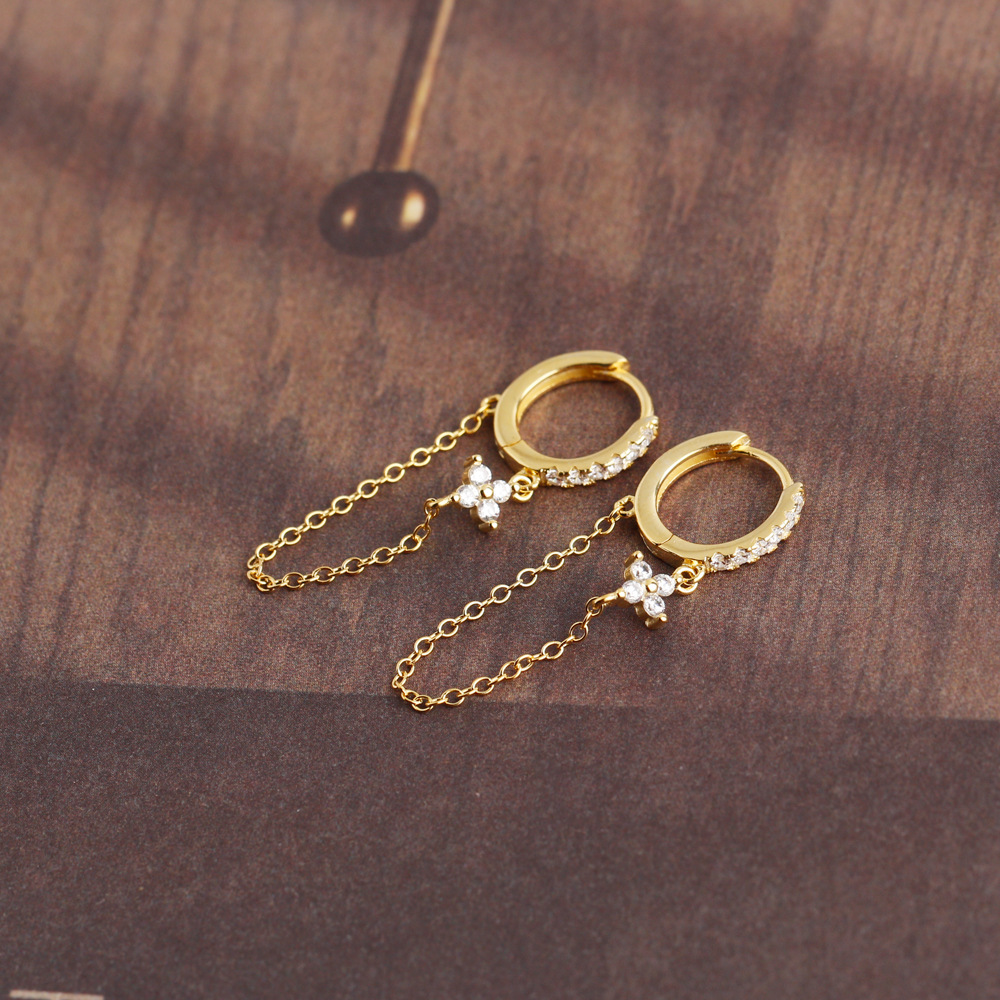 Fashion Geometric Sterling Silver Plating Dangling Earrings 1 Pair