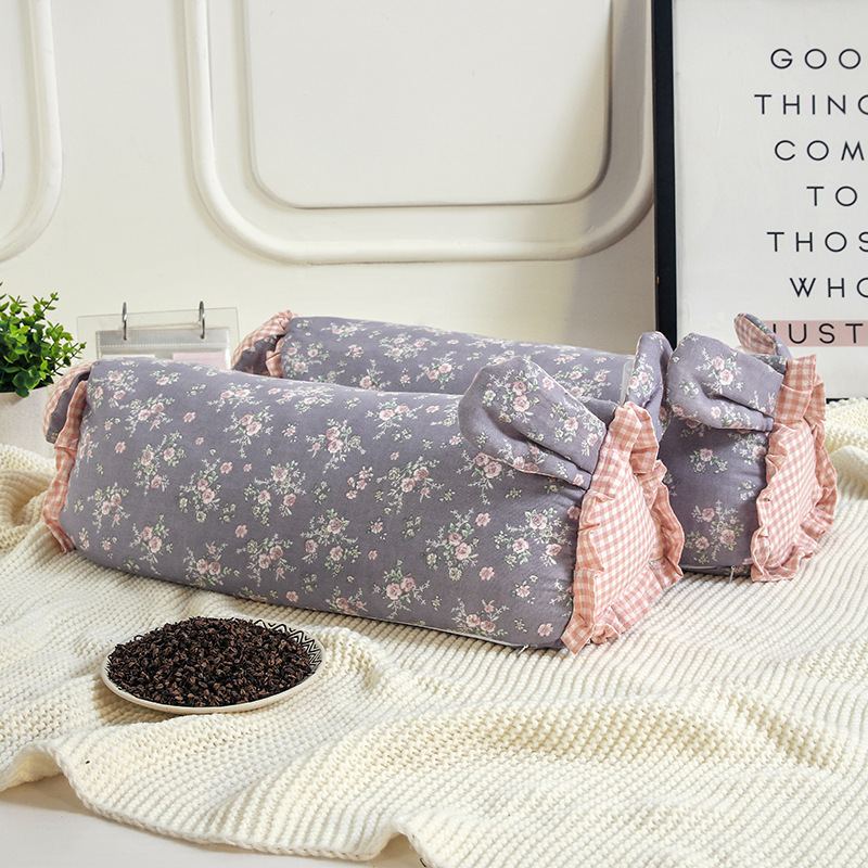Triangular Rabbit Buckwheat Shell Pillow, Cervical Spine Correction Pillow, Buckwheat Skin Pillow Core, Flower and Grass Pillow, Pure Cotton, Removable and Washable Triangular Rabbit Buckwheat Shell Pillow, Cervical Spine Correction Pillow, Buckwheat Skin Pillow Core, Flower and Grass Pillow, Pure Cotton, Removable and Washable