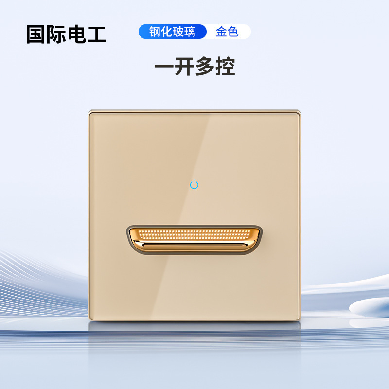 インターナショナルエレクトロニクス ガラストグル ゴールド インジケーター付き LED 大型パネル プラグイン 1 オン 5 5 穴スイッチ 電源オフプラグ|undefined