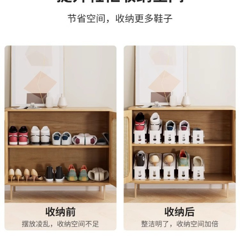 二層靴ホルダー、調節可能な靴収納アーティファクト、家庭用省スペース靴キャビネット、靴ラックを整理するための層状パーティション|undefined