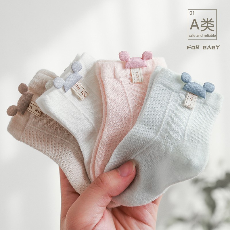 Newborn socks baby Summer thin baby boneless super cute mid-tube socks 0-6 months wholesale baby