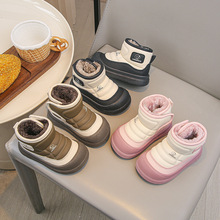 2025新款童雪地靴儿童保暖大防水棉鞋男皮毛一体大童冬季加绒棉靴