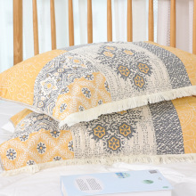 欧式纯棉纱布流苏枕巾成人情侣家用枕巾高档学生宿舍加大加厚枕巾