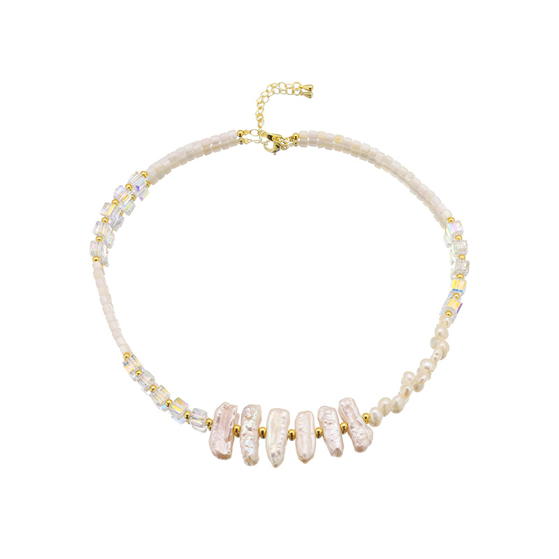 Collar de cuentas de Pipa barroca nicho de alta calidad natural de agua dulce collar de perlas Collar personalizado para las mujeres