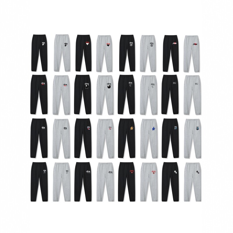 Cross-border new style Stussy black eight-print jogger pants, loose-fitting, suitable for spring and autumn, casual athletic pants, long pants, unisex Cross-border new style Stussy black eight-print jogger pants, loose-fitting, suitable for spring and autumn, casual athletic pants, long pants, unisex