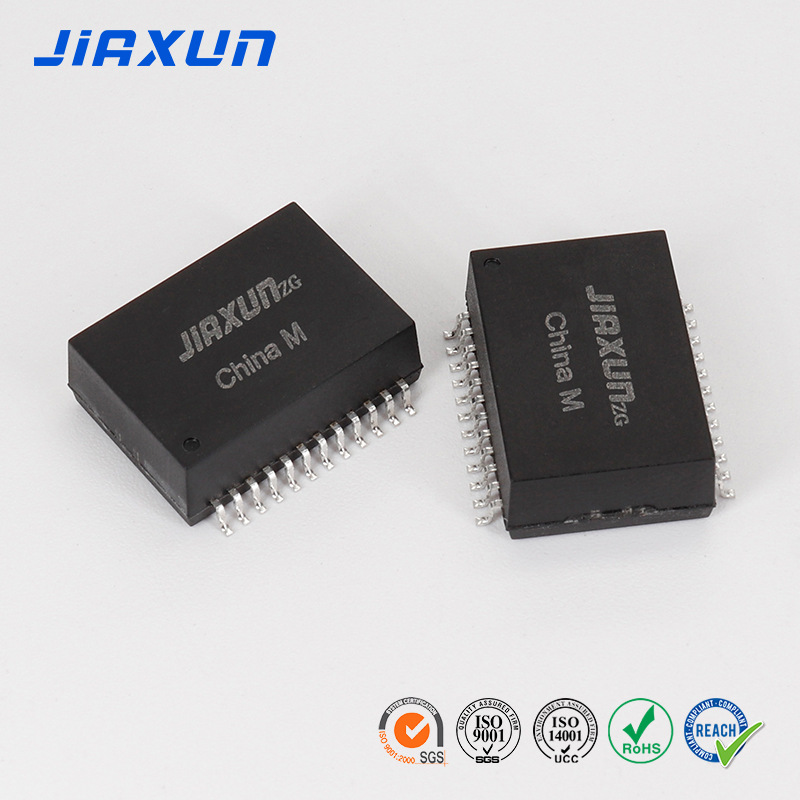 Jiaxun 24pin transformador de puerto de red ultrafino original filtro de fibra óptica transformador de red Gigabit 10 Gigabit personalizado