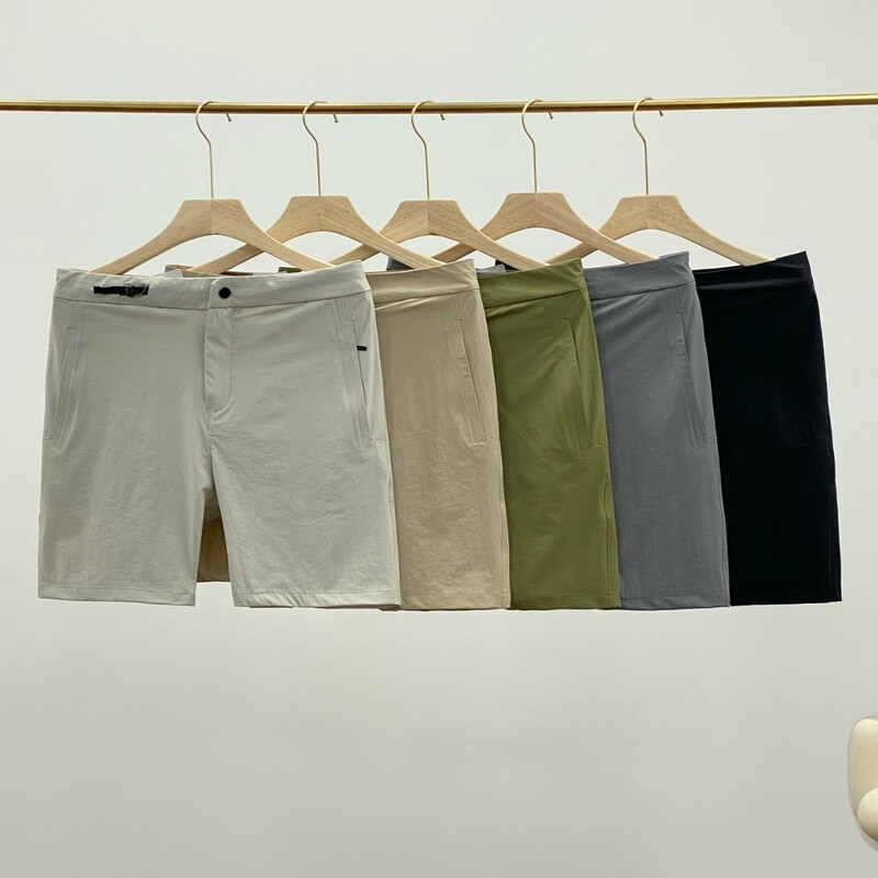 Solid Color Men's Shorts Summer New Climbing Hiking Wear-Resistant Zipper Pocket Casual Loose Straight Breathable