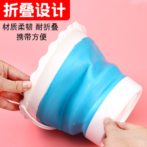 Foldable large silicone bucket art student small painting pen washer outdoor telescopic bucket folding bucket brush pen bucket