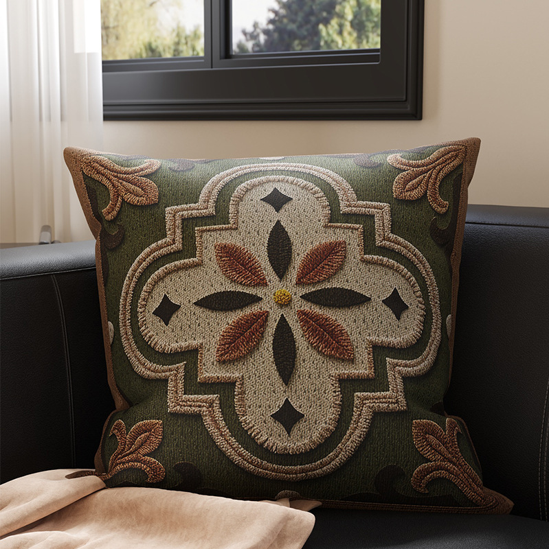 Sofá de estilo medieval almohada retro almohada doméstica cabezal de cama almohada de cama almohada de ventana con núcleo desmontable y lavable