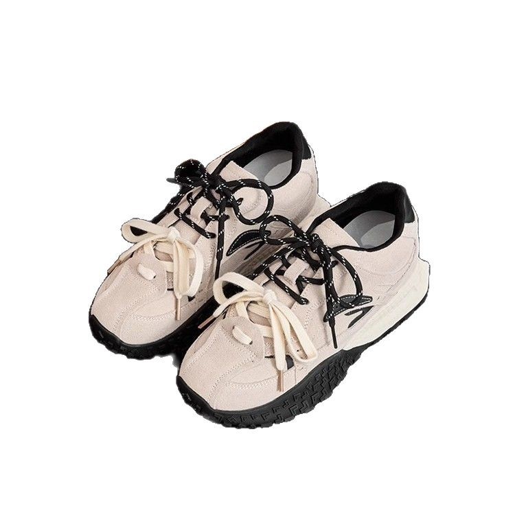 Cuero real ~ 7CM aumento de altura de zapatos de entrenamiento de mujer primavera y verano nuevo pequeño hombre deportivo casual zapatos Gump zapatos