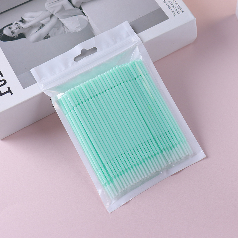 まつげ袋入り綿棒、使い捨てまつげ洗浄綿棒、移植用まつげ専用ツール、柱付き小型綿棒|undefined