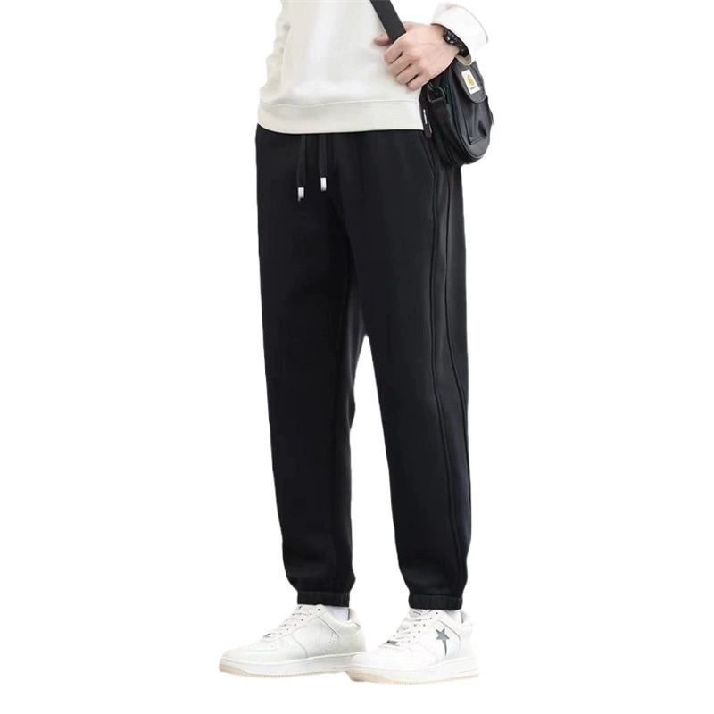 599 офлайн! Новые зимние утолщенные мужские теплые ветрозащитные повседневные брюки из смесовой флисовой подкладки Tencel, модные спортивные штаны