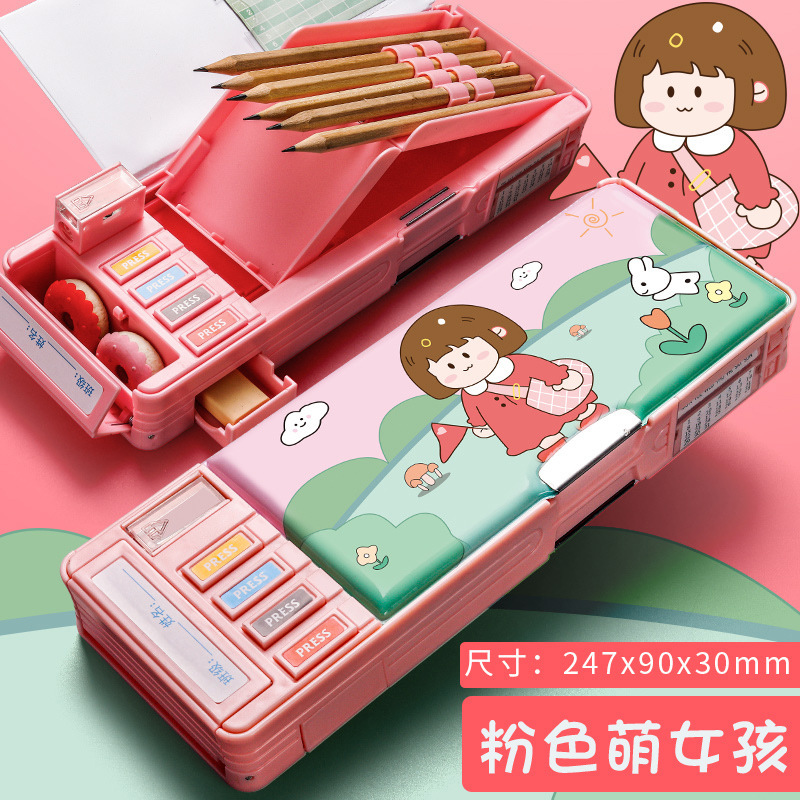 Caja de papelería para niños multifuncional de alta tecnología Transformers contraseña caja de lápiz para estudiantes de primaria para niños 20 tang