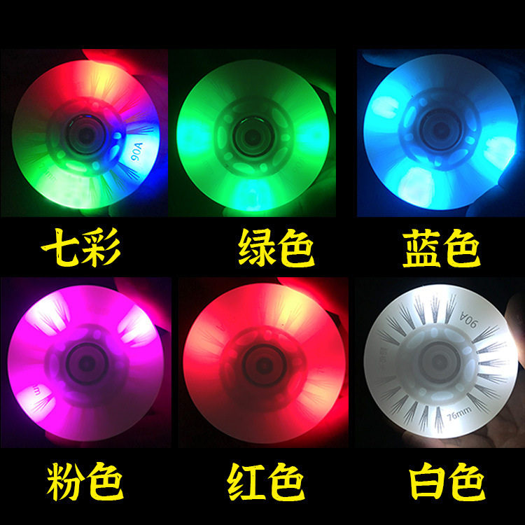 Skates Children's Flash Wheels Roller Skates Straight Luminous Wheels Adult Roller Skating Flat Flower PU Speed Pulley