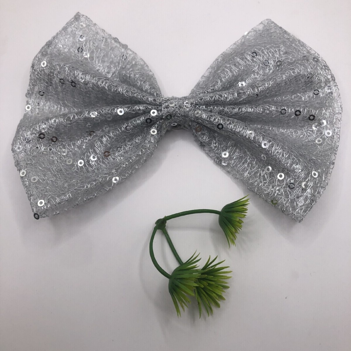 Mesh sequin bow, oversized bow, sequin hat flower, headpiece, 15CM, cross-border accessory manufacturer