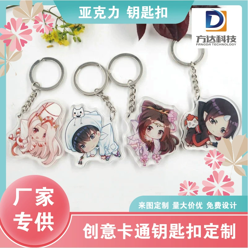 Acrylic keychain, cartoon transparent hairpins, wholesale, Birthday gift