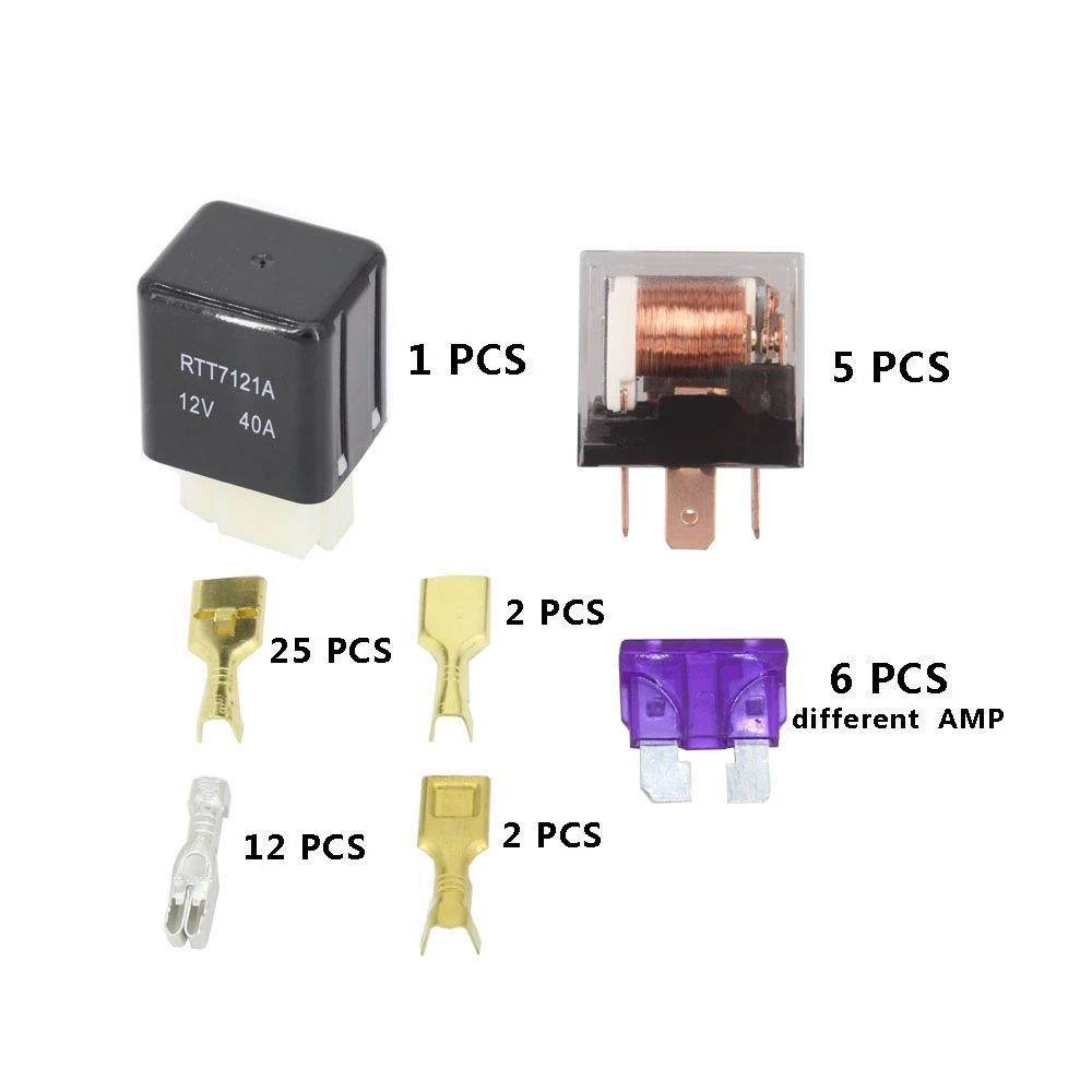 Cross-Border Hot-Selling 6-Way Fuse Box Relay Transparent Model 12V Car Fuse Holder with 6 Relays