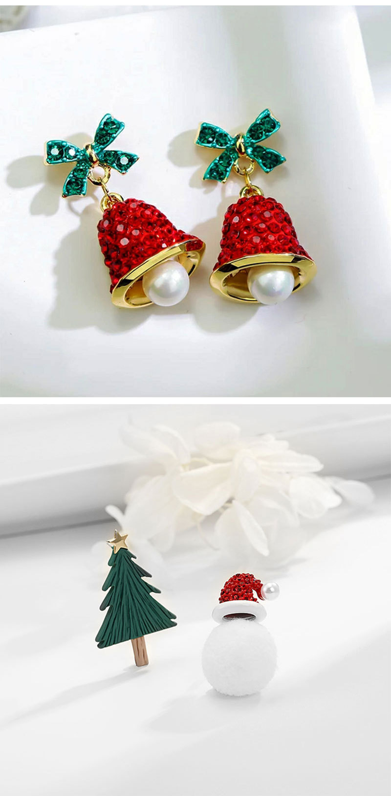 1 Pair Quantity Party Occasion Alloy Material Christmas Festival Ethnic Style Snowman Snowflake Elk Alloy Enamel Rhinestones Women's Drop Earrings 1 Pair