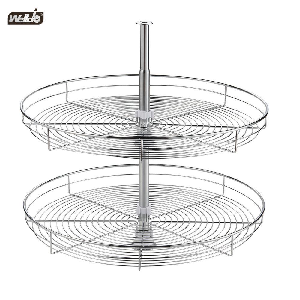 Welldo纬东 橱柜转角转盘拉篮橱柜双层360°转盘置物拉篮