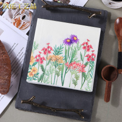 新款小野花印花餐巾紙紙巾西餐廳烘焙坊適用面巾紙批發